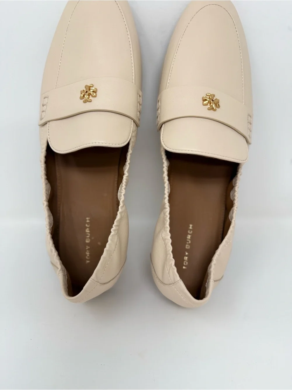 New Tory Burch Ballet Loafer New Cream Sz 10